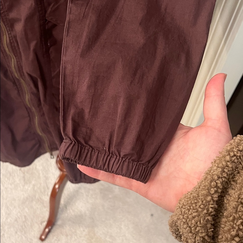 Zip-Front Long Trench Coat in Deep Plum - Picture 5 of 7